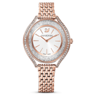 swarovski crystalline aura watch metal bracelet rose gold tone rose gold tone pvd