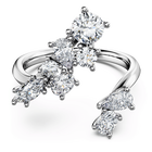 swarovski galaxy bypass ring  lab grown diamonds 1 25 ct tw  mixed shapes  18k white gold