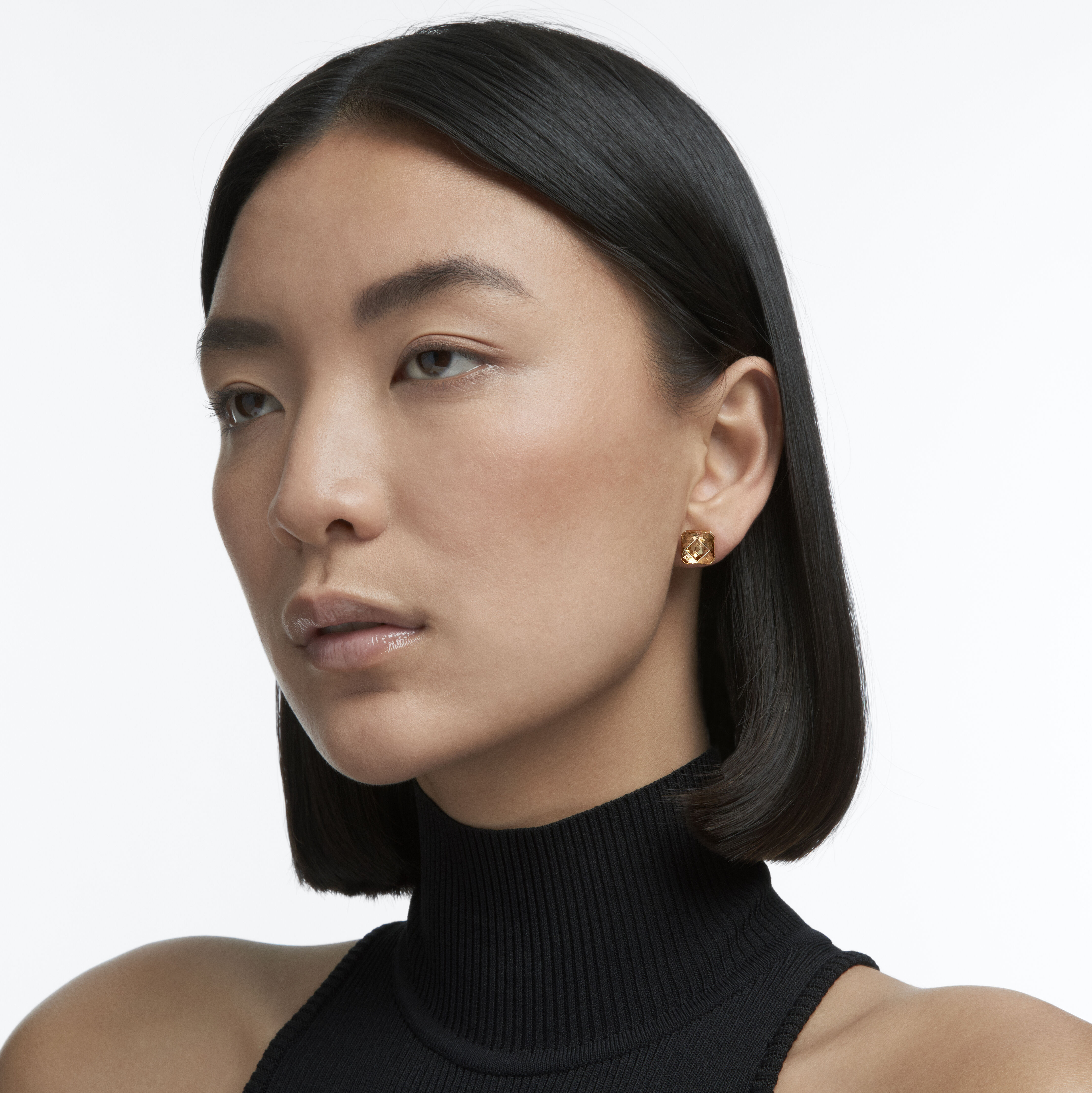 Buy Swarovski Chroma stud earrings Pyramid cut crystals Yellow