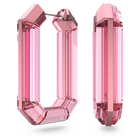 swarovski lucent hoop earrings statement octagon shape pink