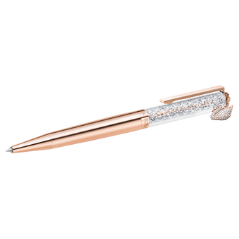 swarovski crystalline swan ballpoint pen rose gold tone plated