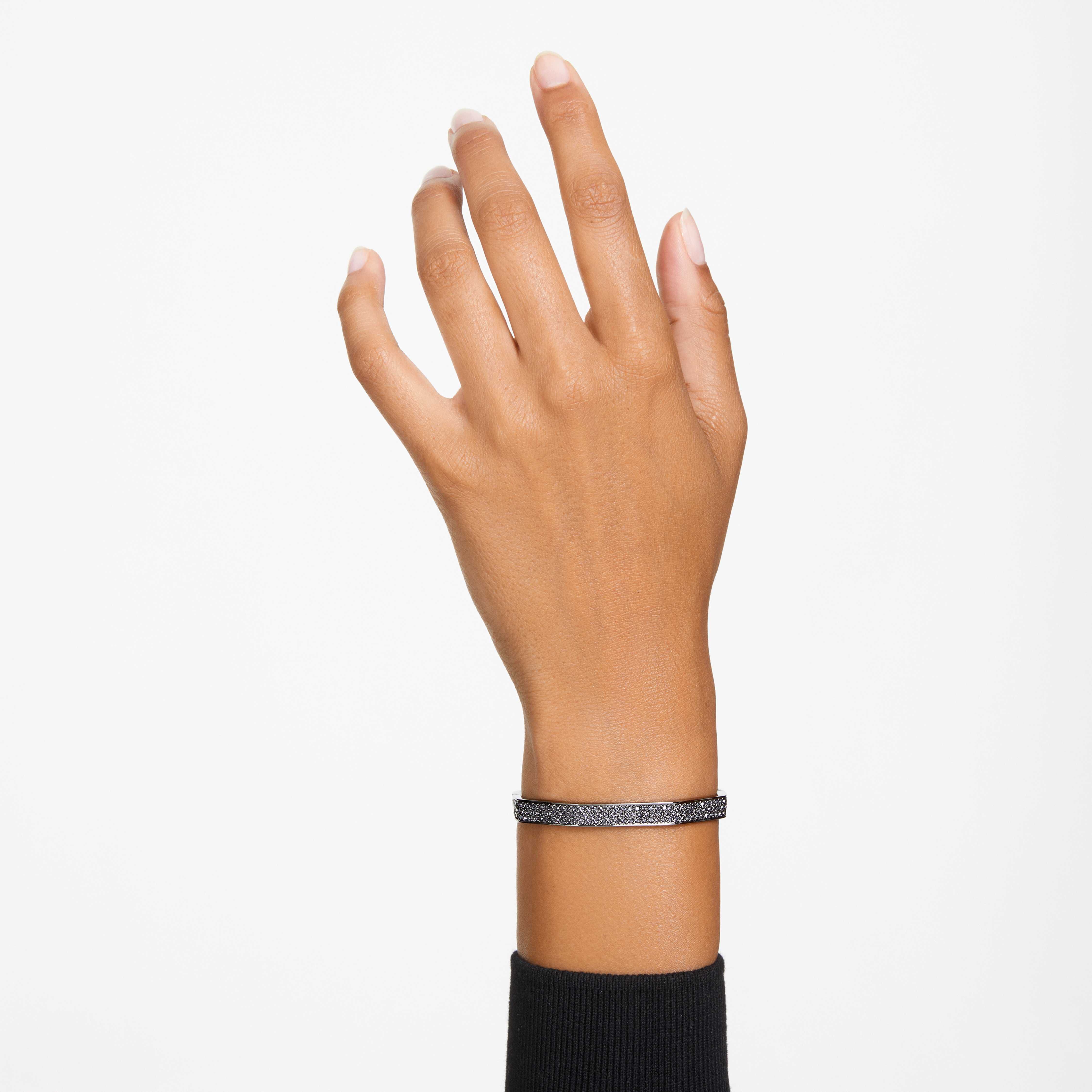 Buy Swarovski Dextera bangle, Octagon shape, Black, Ruthenium plated