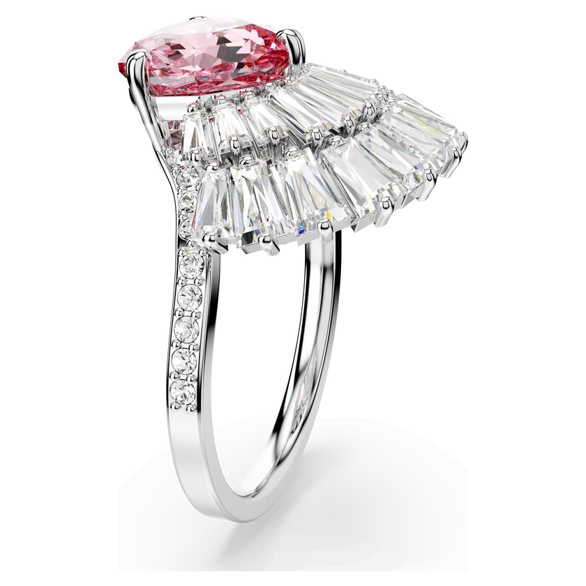 swarovski idyllia cocktail ring  mixed cuts  shell  pink  rhodium plated