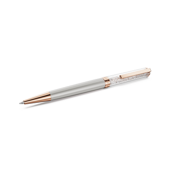 swarovski crystalline ballpoint pen  gray  gray lacquered  rose gold tone plated