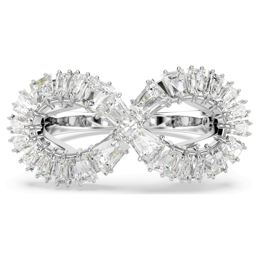 swarovski hyperbola cocktail ring  infinity  white  rhodium plated