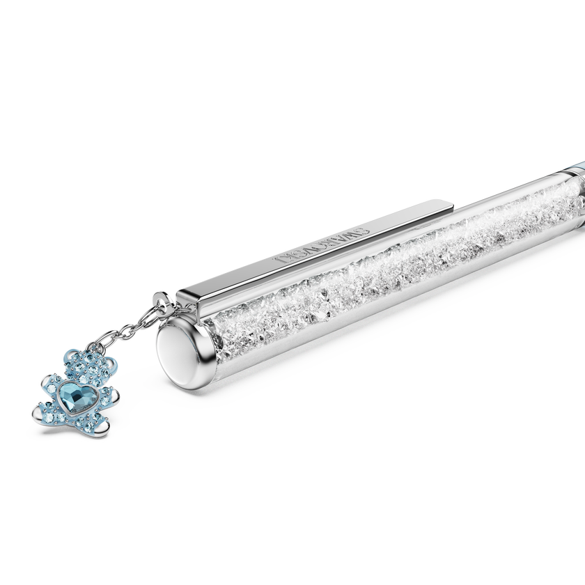 swarovski crystalline ballpoint pen  teddy  blue  blue lacquered  chrome plated