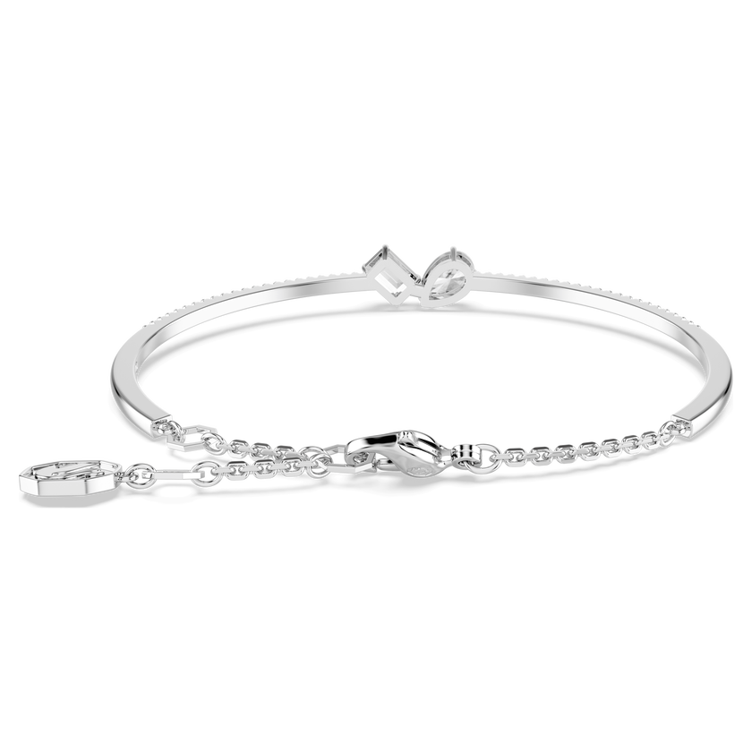 swarovski mesmera bangle  mixed cuts  white  rhodium plated