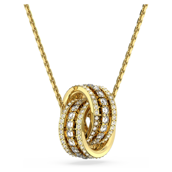 swarovski further necklace  intertwined circles  white  gold tone plated