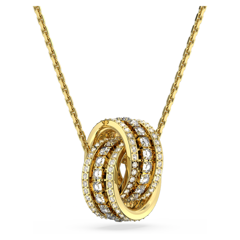 swarovski further necklace  intertwined circles  white  gold tone plated