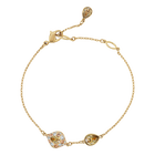 Graceful Bloom Bracelet, Brown, Gold-tone plated