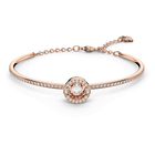 swarovski una bangle round cut white rose gold tone plated