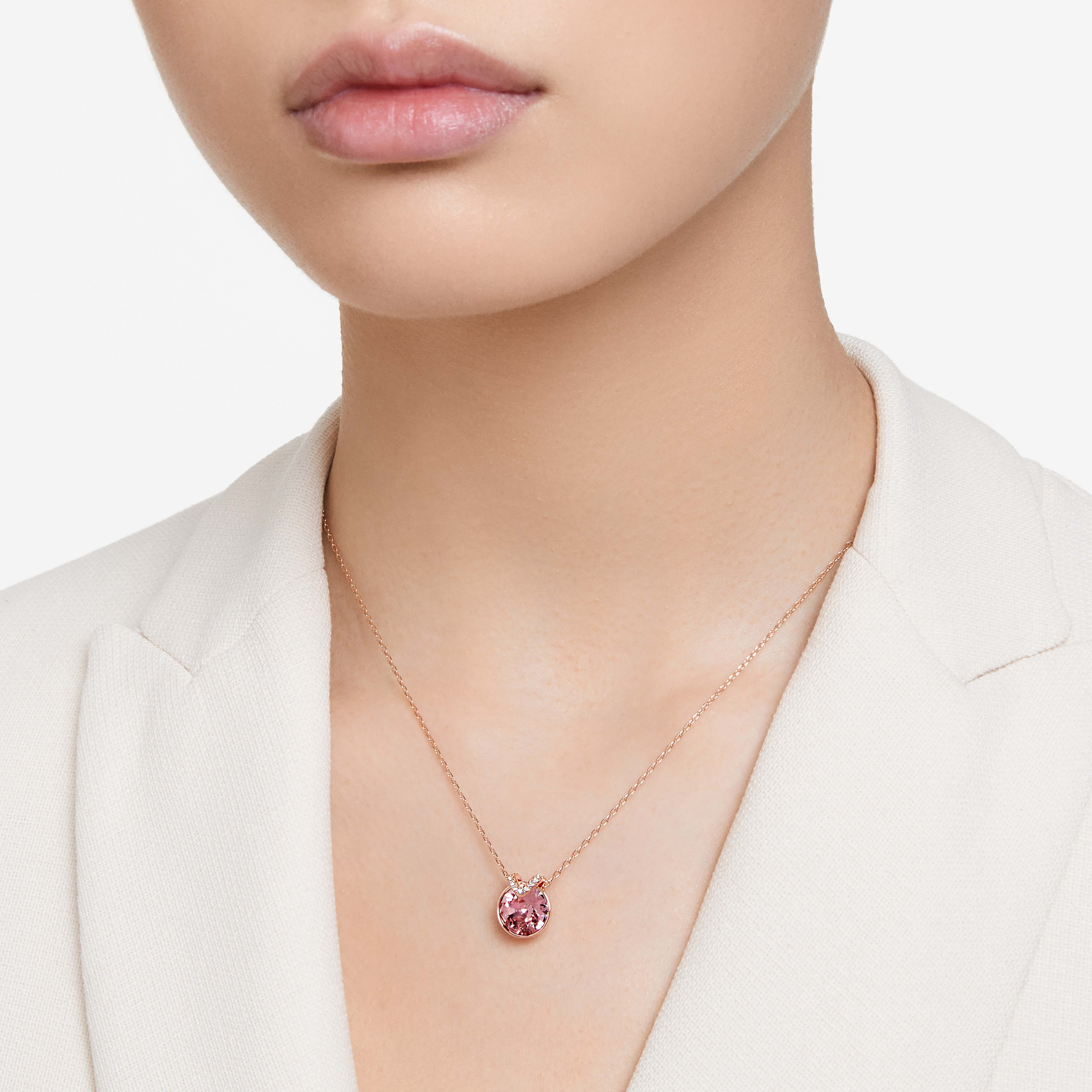 Pink rose necklace new arrivals