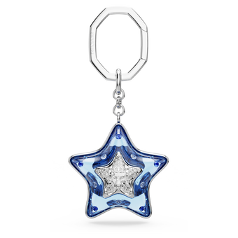 swarovski bag charm  mixed cuts  star  blue  rhodium plated