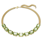 swarovski millenia necklace octagon cut green gold tone plated