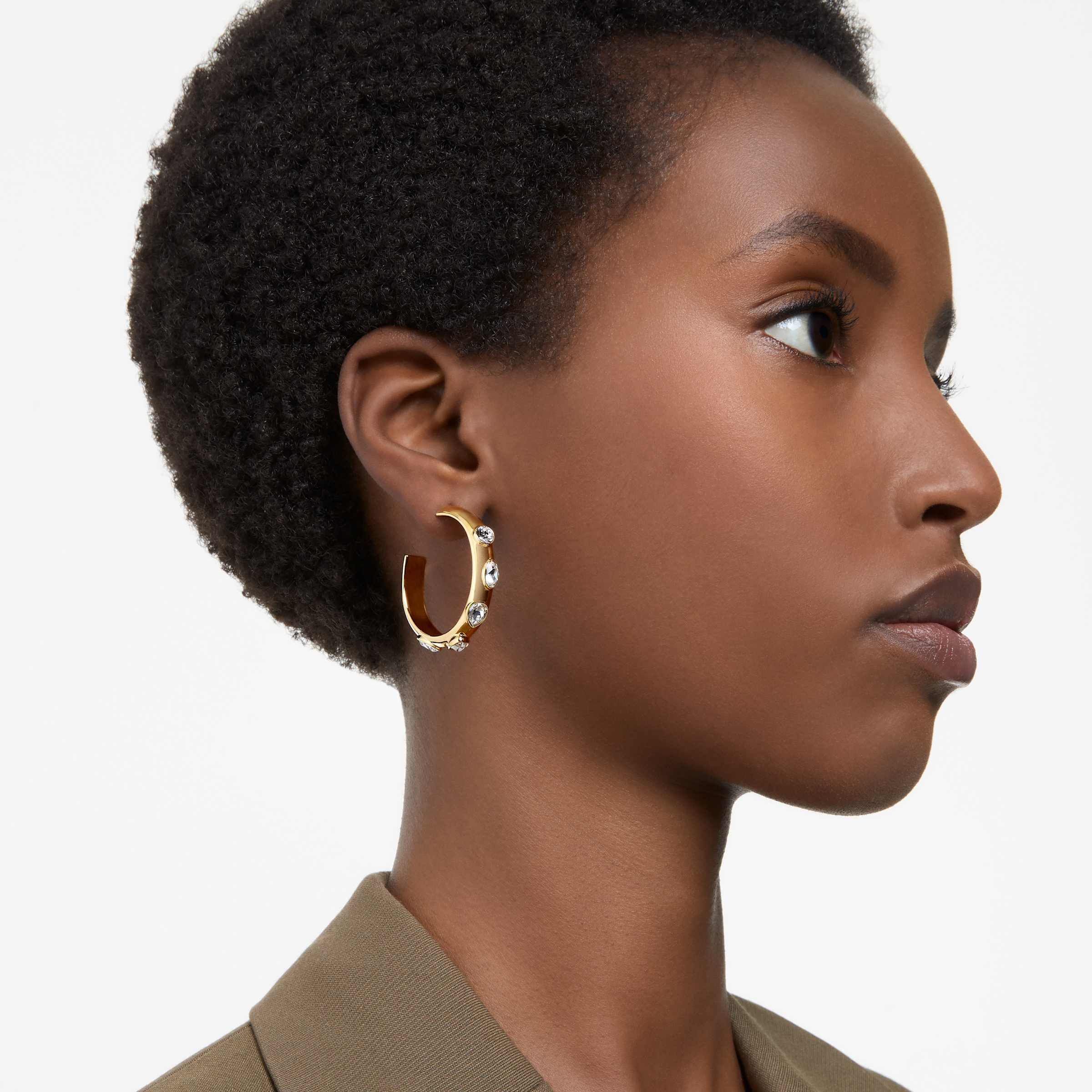 Thin white gold hoops top