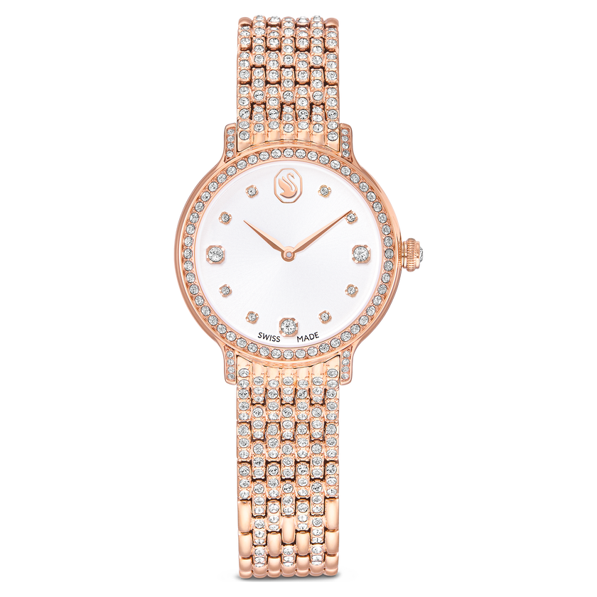 swarovski imber watch  swiss made  metal bracelet  rose gold tone  rose gold tone finish