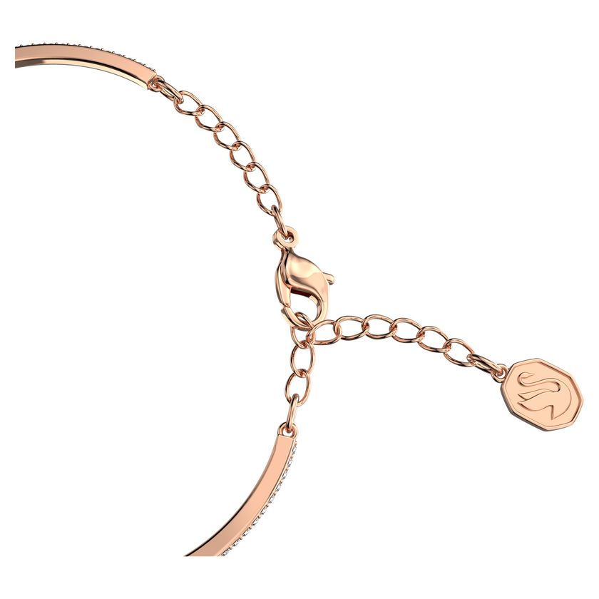swarovski sparkling dance bangle  round cut  purple  rose gold tone plated