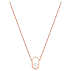 Swarovski Sparkling Dance necklace, Round cut, Oval shape, White, Rose gold-tone plated