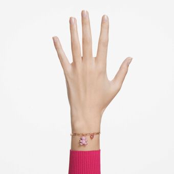 swarovski teddy bracelet  pink  rose gold tone plated