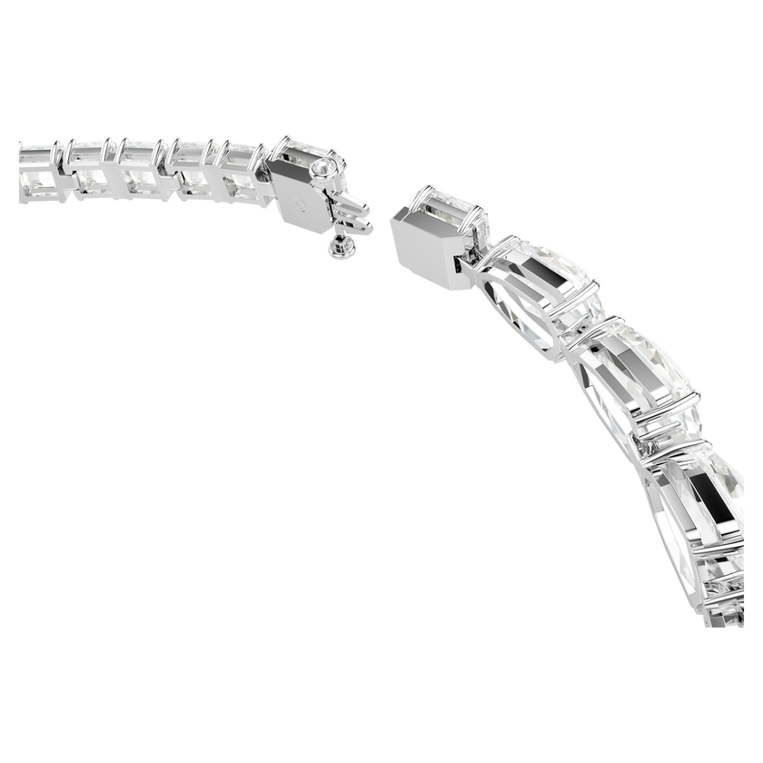 swarovski matrix necklace  mixed cuts  white  rhodium plated