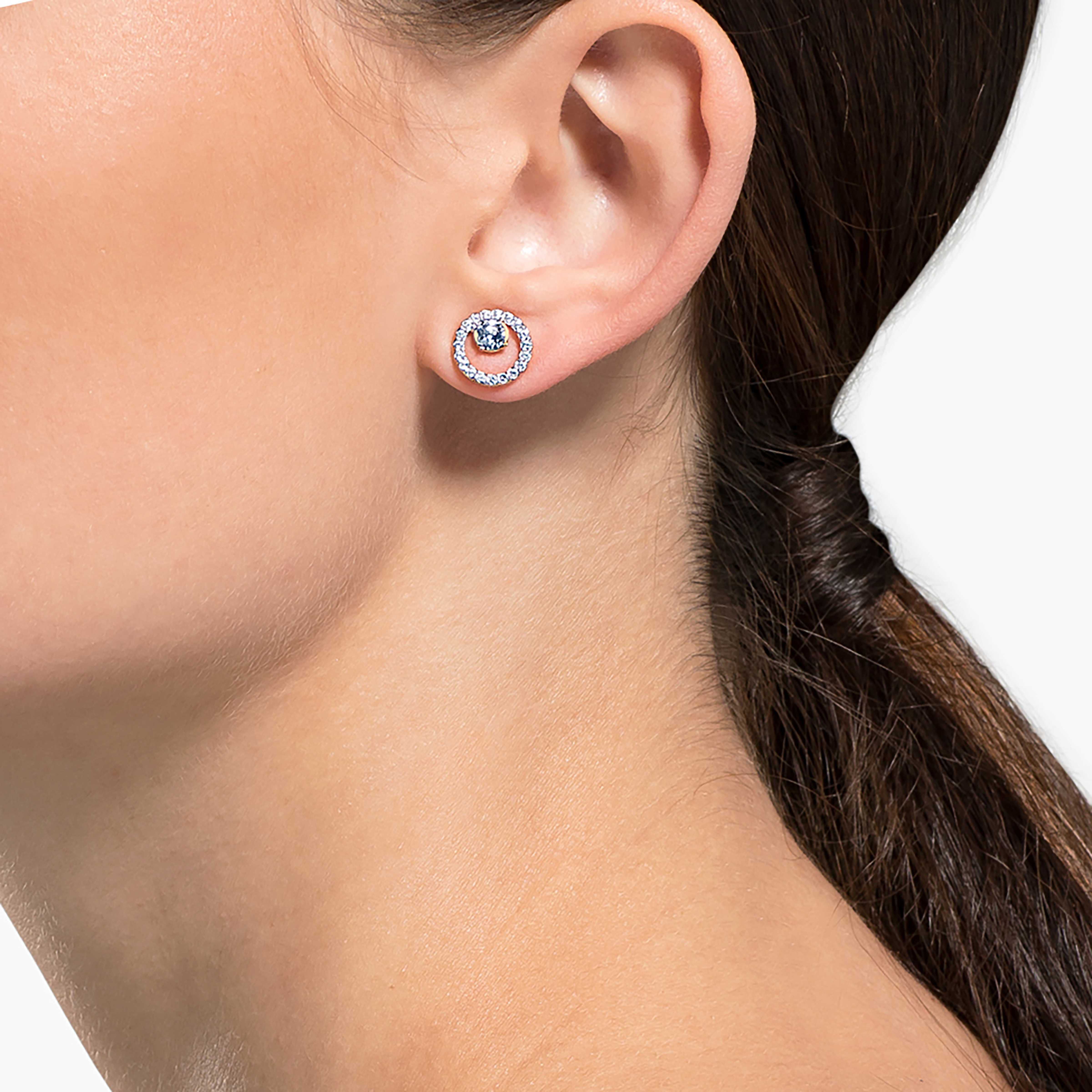Swarovski rose top gold earrings