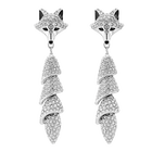 Polar Bestiary Drop Pierced Earrings, Multi-colored, Rhodium plated