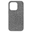 swarovski high smartphone case iphone 15 pro silver tone