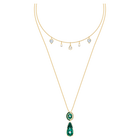 Black Baroque Necklace, Multi-colored, Gold-tone plated