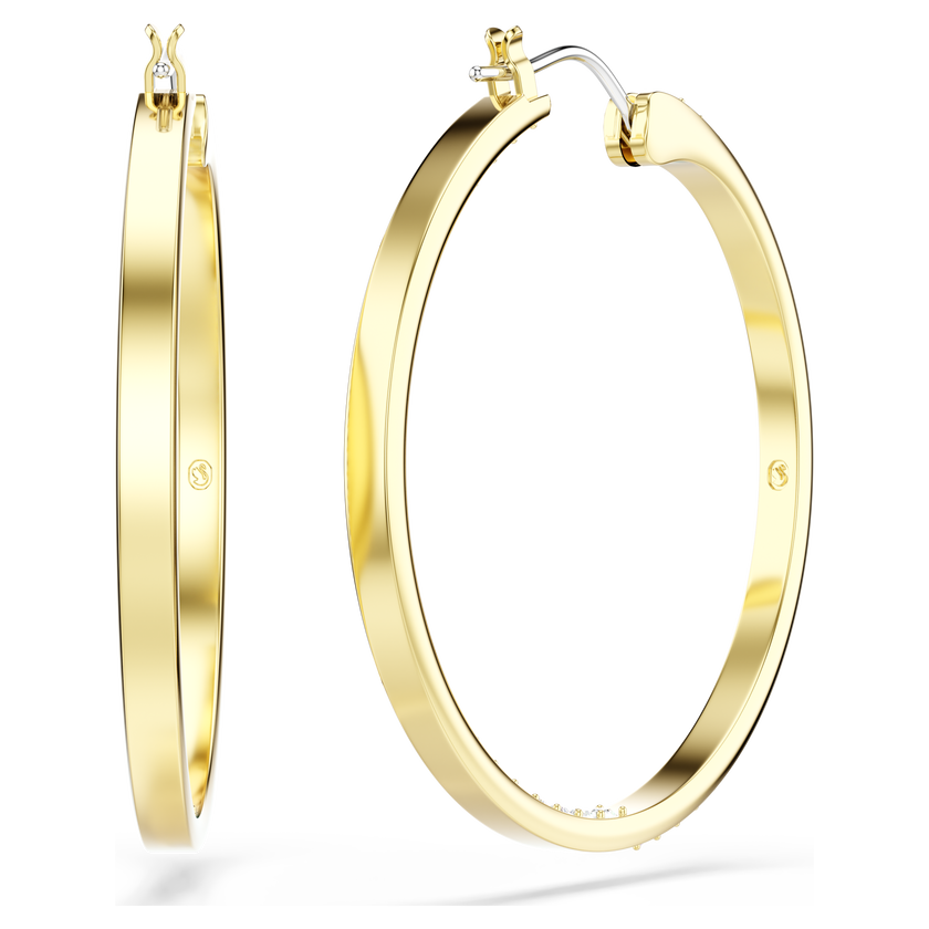swarovski sommerset hoop earrings  white  18k gold finish