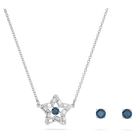 Stella set, Star, Blue, Rhodium plated