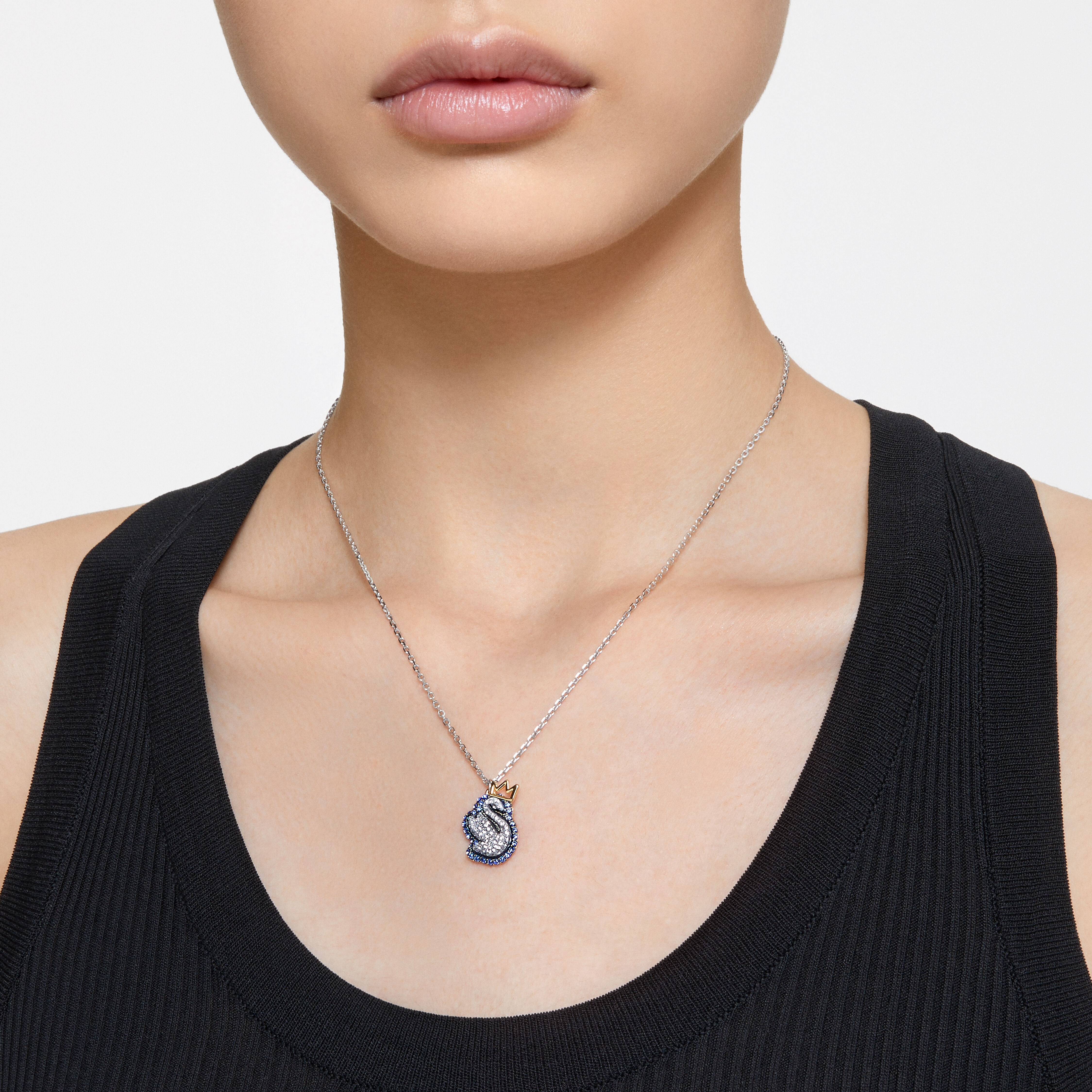 Buy Swarovski Pop Swan pendant Swan Blue Rhodium plated