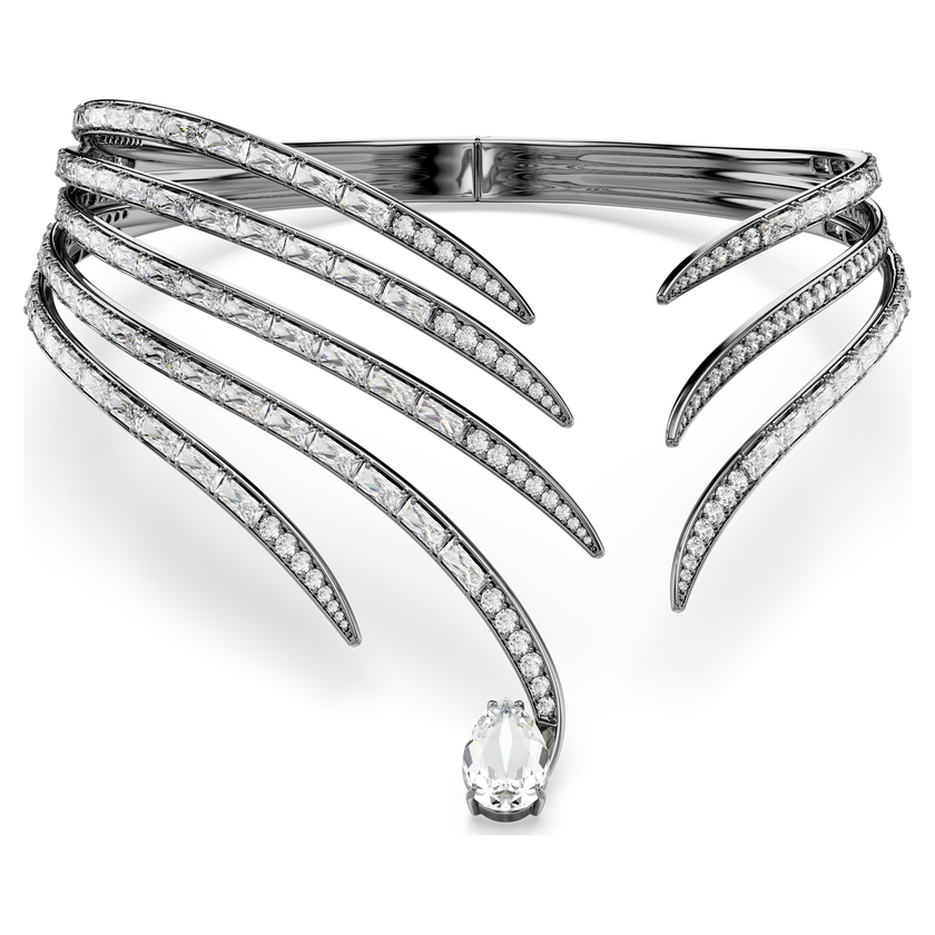 swarovski the vienna collection choker  feather  white  ruthenium plated