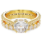 swarovski stilla ring set 2 round cut white gold tone plated