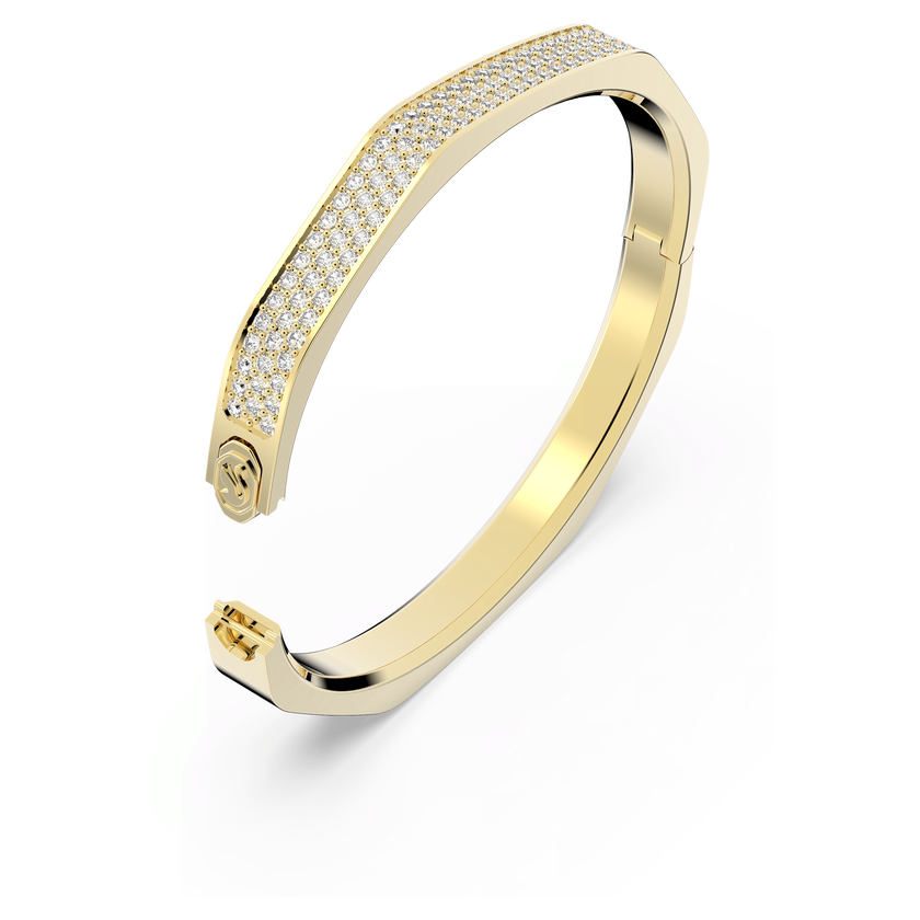 swarovski dextera bangle  octagon shape  white  gold tone plated