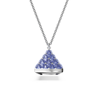 Pendant watch, Triangle cut, Blue, Stainless steel