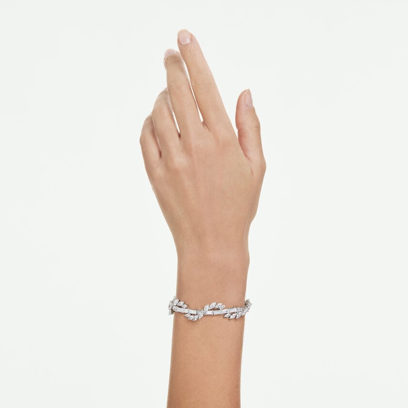 swarovski mesmera bracelet  mixed cuts  white  rhodium plated