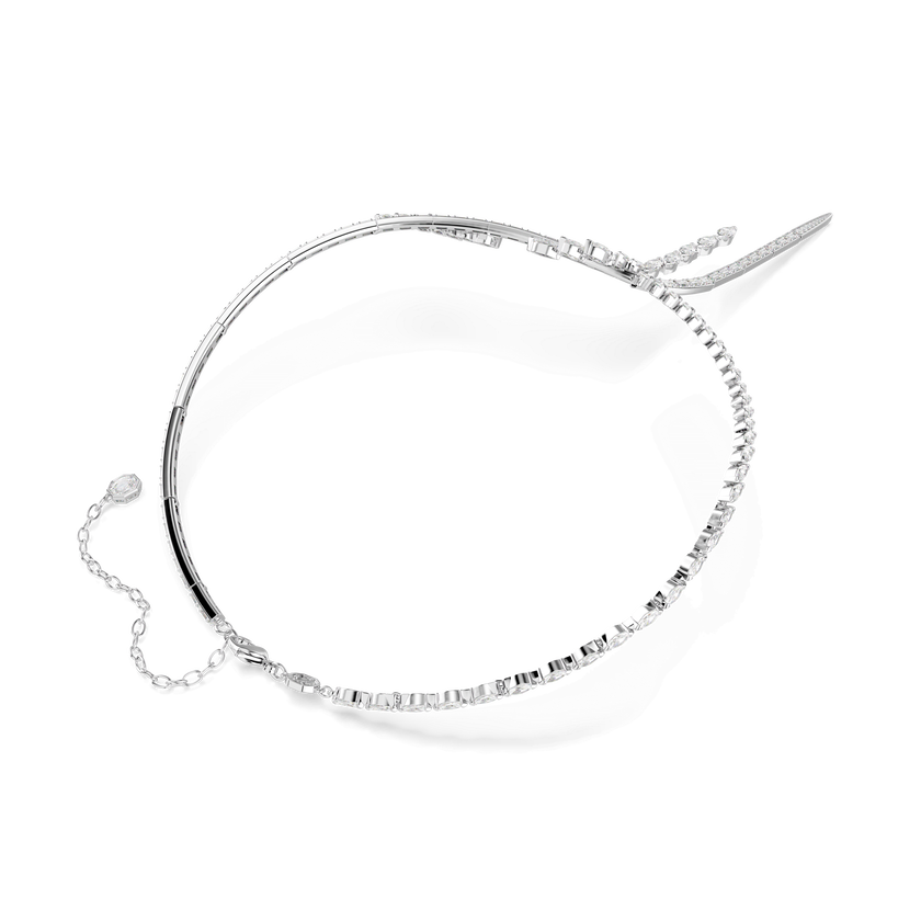 swarovski mesmera y necklace  mixed cuts  white  rhodium plated