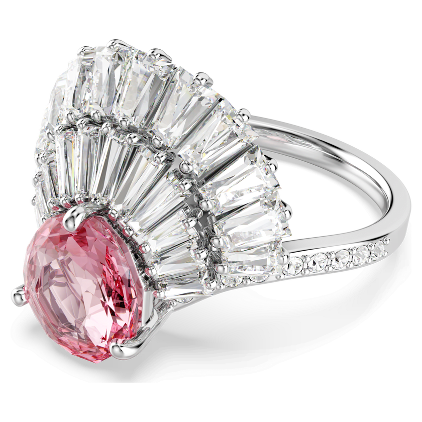 swarovski idyllia cocktail ring  mixed cuts  shell  pink  rhodium plated