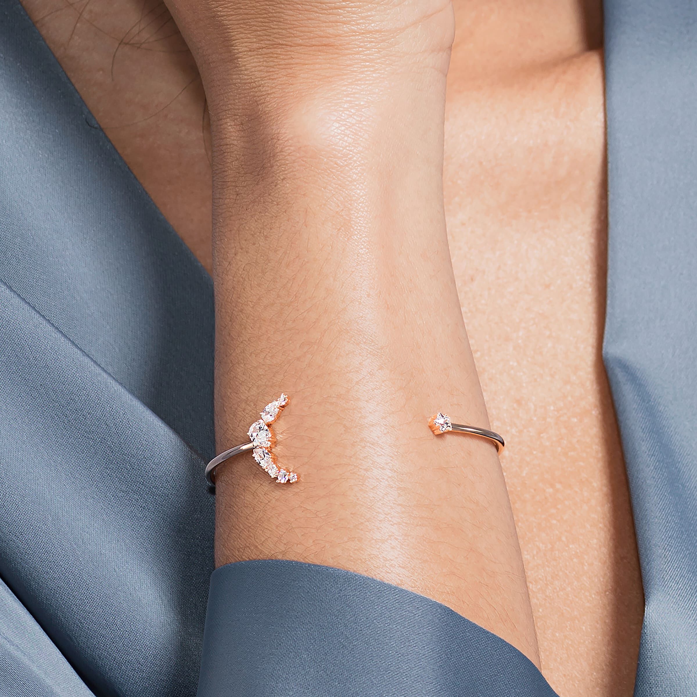 Buy Swarovski Penelope Cruz Moonsun Cuff White Rose gold plating