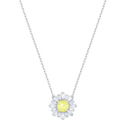 Sunshine Pendant, Yellow, Rhodium plating