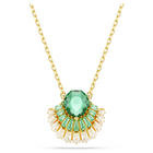 swarovski idyllia pendant mixed cuts shell green gold tone plated