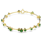 swarovski constella bangle mixed round cuts green gold tone plated