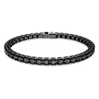 swarovski matrix tennis bracelet round cut black ruthenium plated
