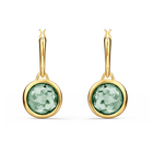 swarovski tahlia mini hoop pierced earrings green gold tone plated