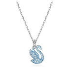swarovski swan pendant swan small blue rhodium plated