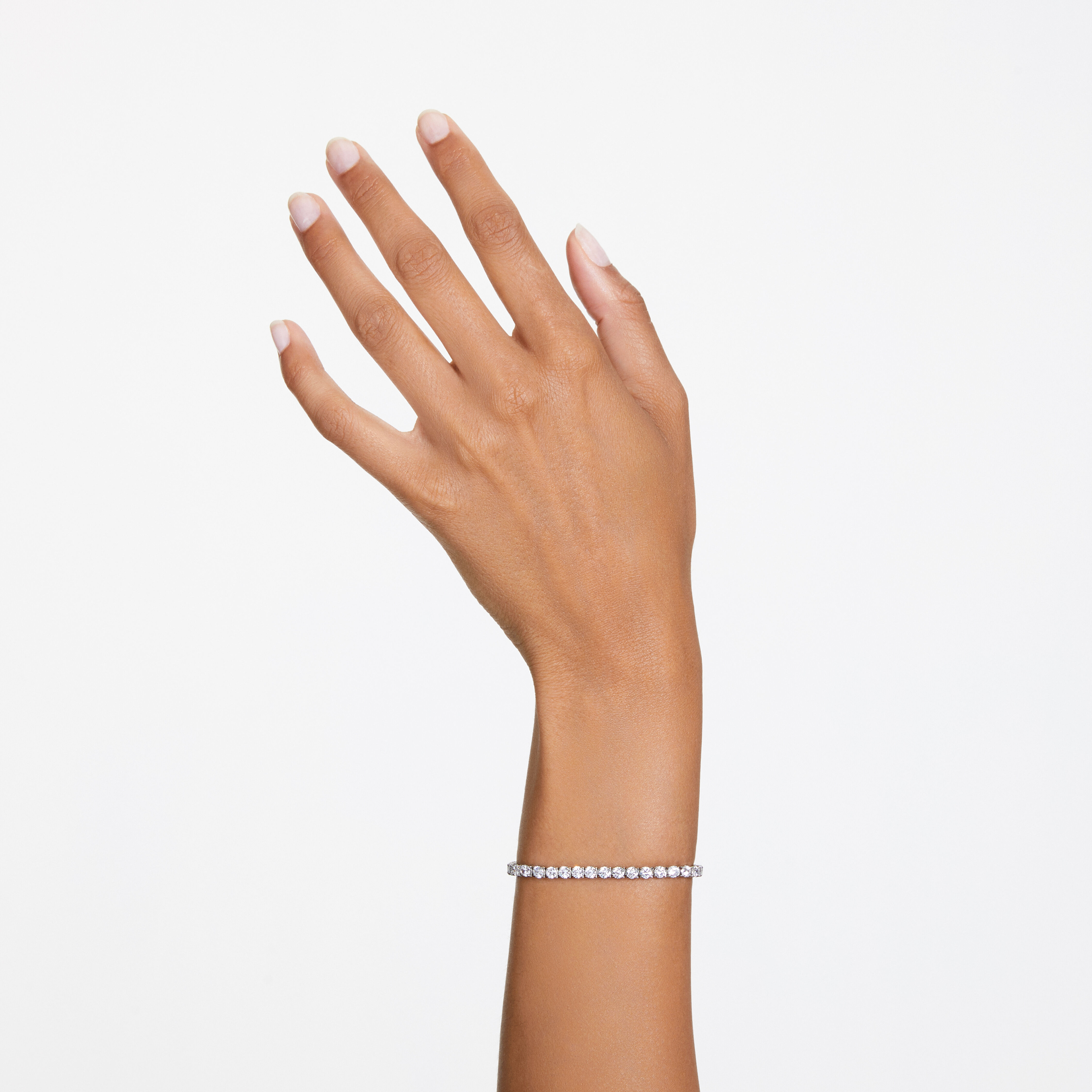 Matrix Tennis bracelet Round cut White Rhodium plated