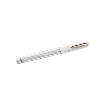 swarovski crystalline nova rollerball pen white rose gold tone plated