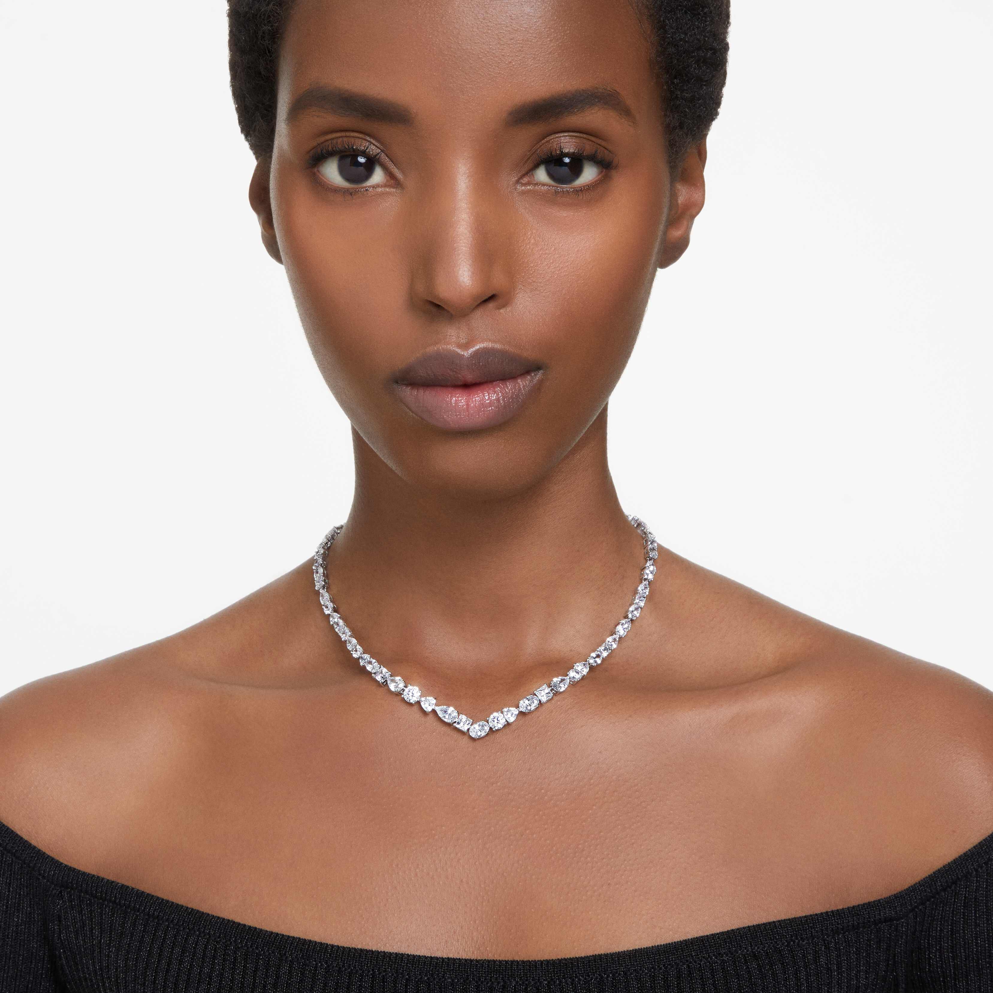Buy Swarovski Mesmera necklace, Mixed cuts, White, Rhodium