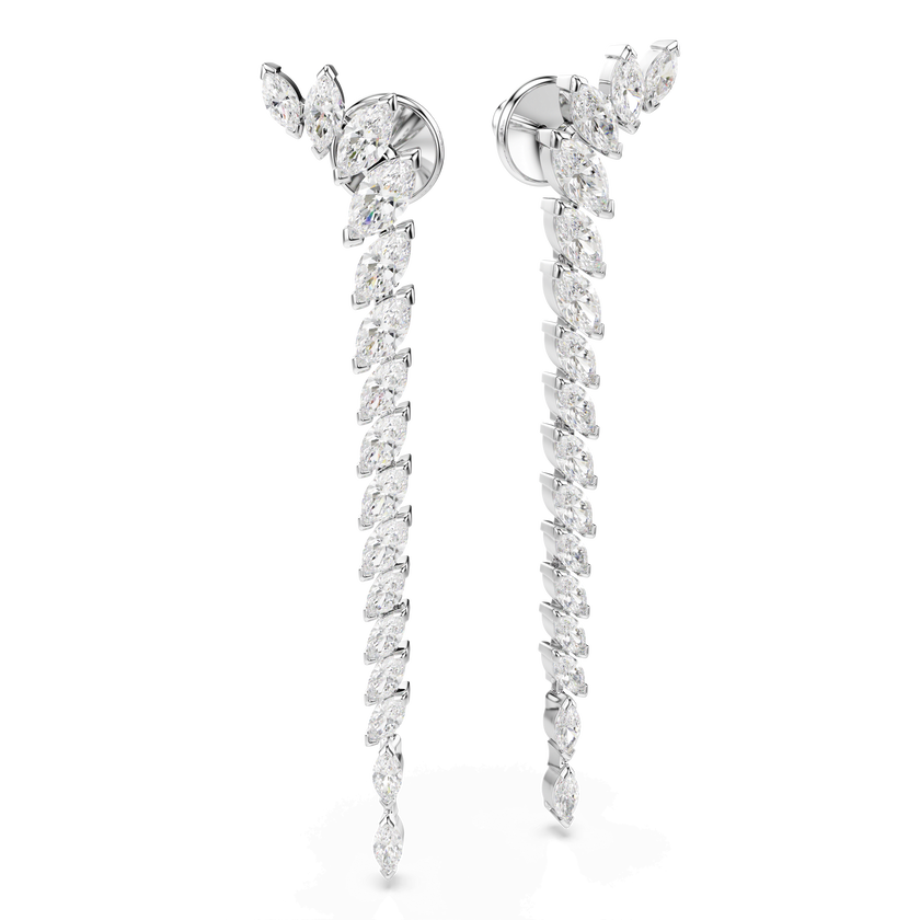 swarovski mesmera earrings  marquise cut  white  rhodium plated