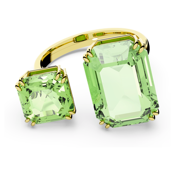 swarovski millenia cocktail ring octagon cut crystals green gold tone plated